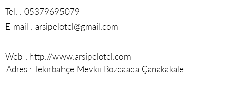 Aripel Otel telefon numaralar, faks, e-mail, posta adresi ve iletiim bilgileri